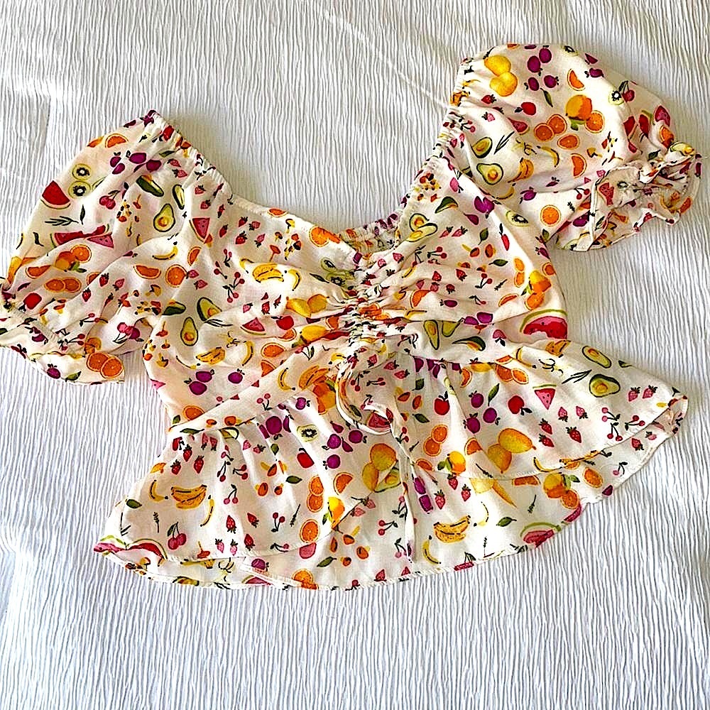 Meraki Fruity Peplum Crop Top